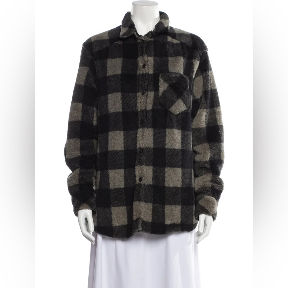 IRO PLAID SHERPA JACKET